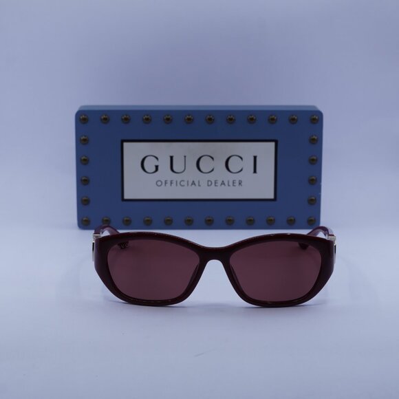 Gucci GG1826SK 003 Geometric Sunglasses - Burgundy - Picture 3 of 10